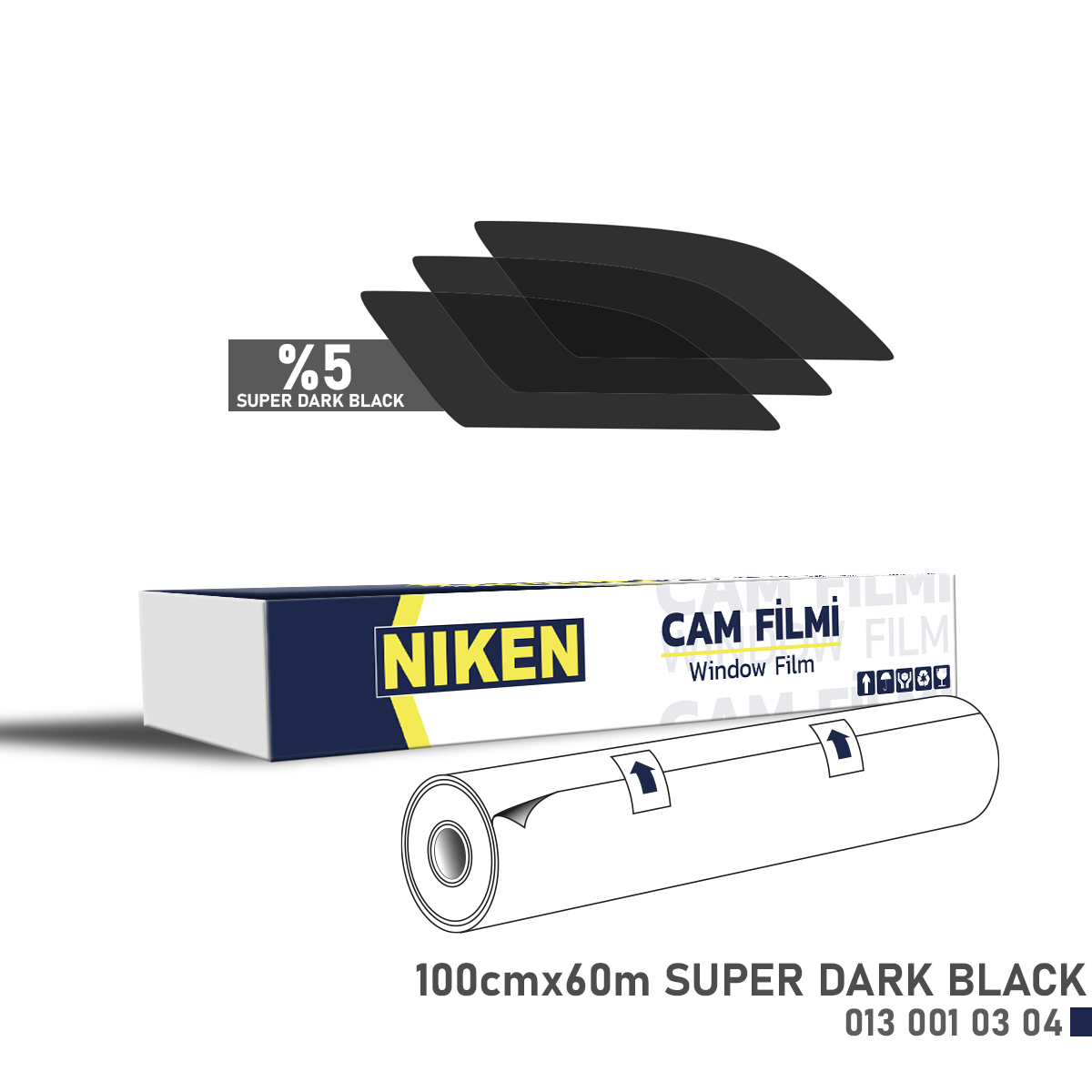 WINDOW FILM ANTI-SCRATCH 100 CM X 60 M SUPER DARK BLACK