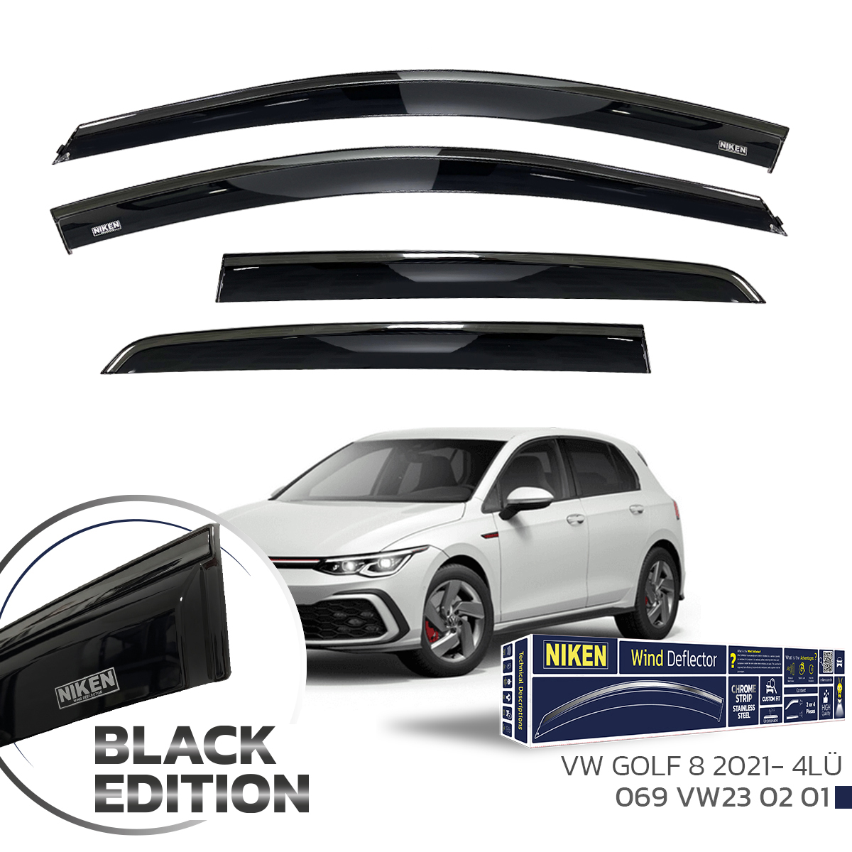 VW GOLF 8 2021-BLACK EDITION KROMLU CAM RÜZGARL 4L