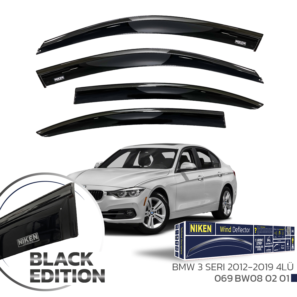 BMW 3  2012-2019 BLACK EDITION KROMLU CAM RÜZGA 4L
