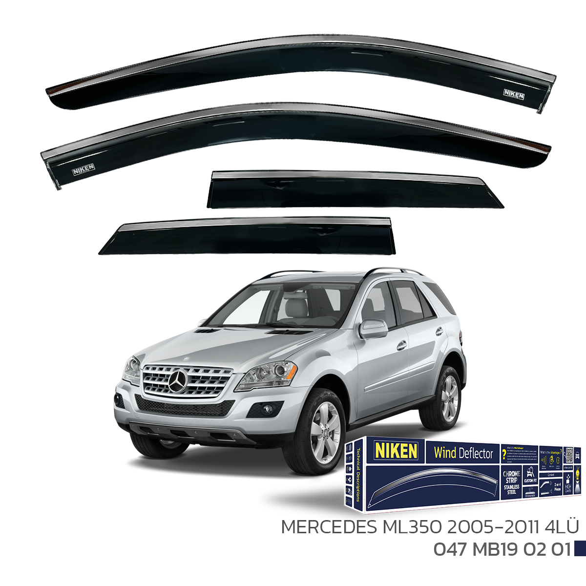 MERCEDES ML350 2005-2011  KROMLU CAM RÜZGARLIĞI 4L