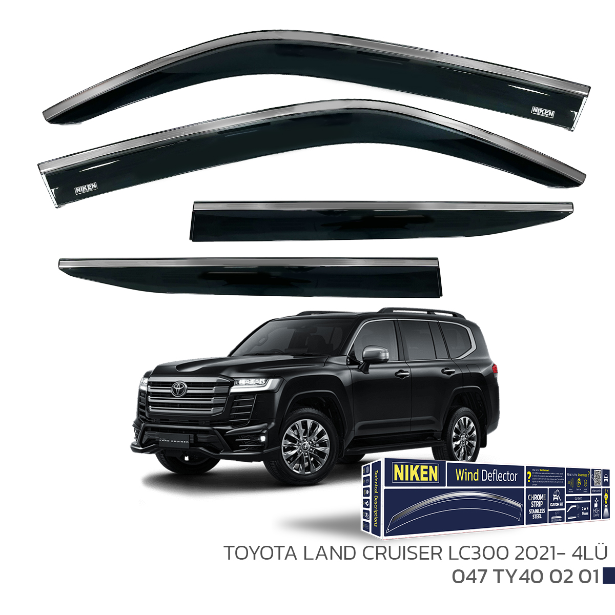 TOYOTA LAND CRUISER LC300 2021- KROMLU CAM RÜZ.4LÜ
