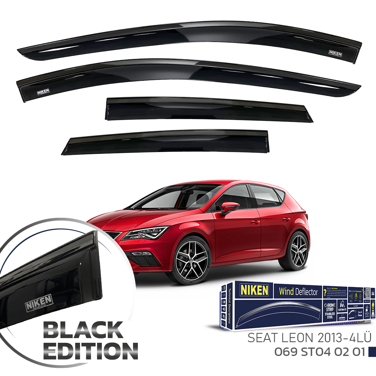 SEAT LEON 2013-BLACK EDITION KROMLU CAM RÜZGAR 4L