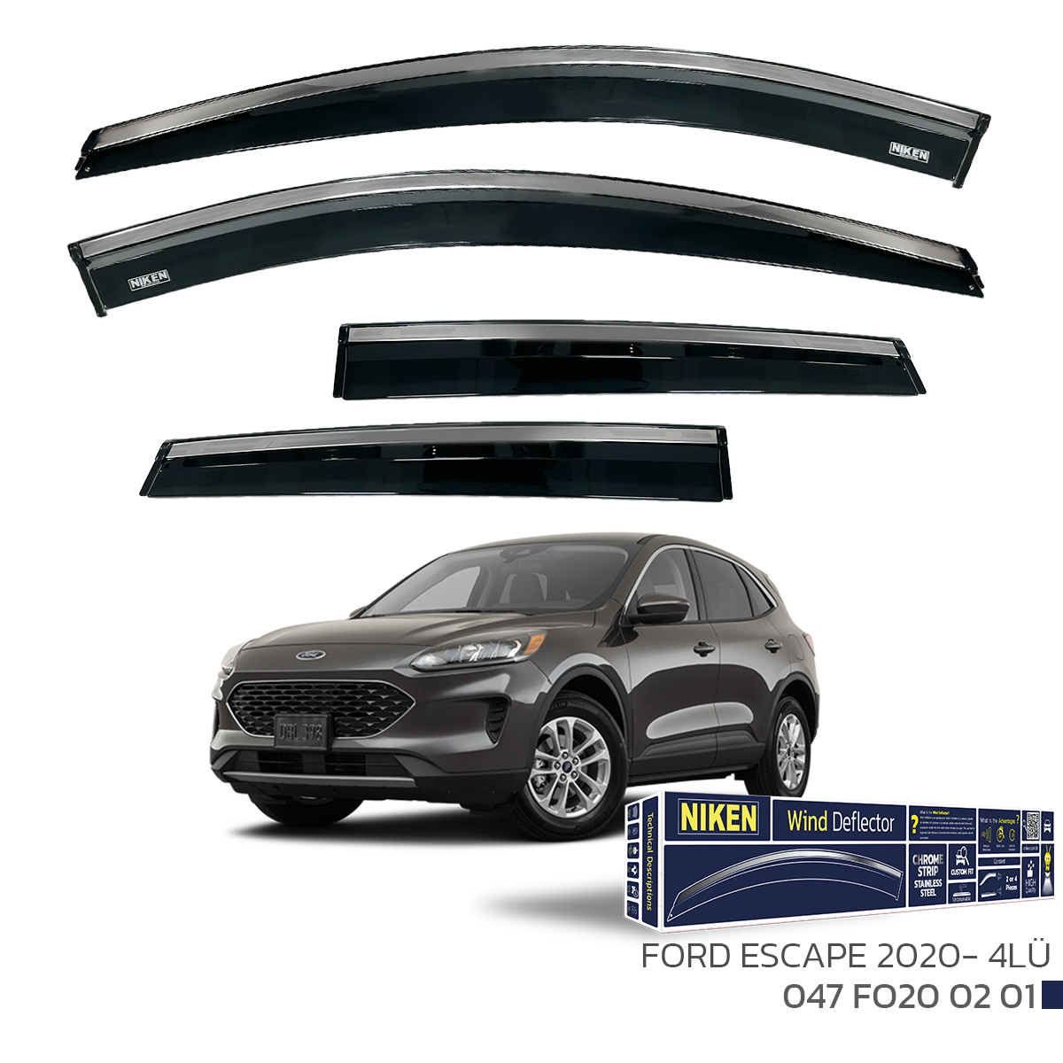 FORD ESCAPE 2020- KROMLU CAM RÜZGARLIĞI 4LÜ