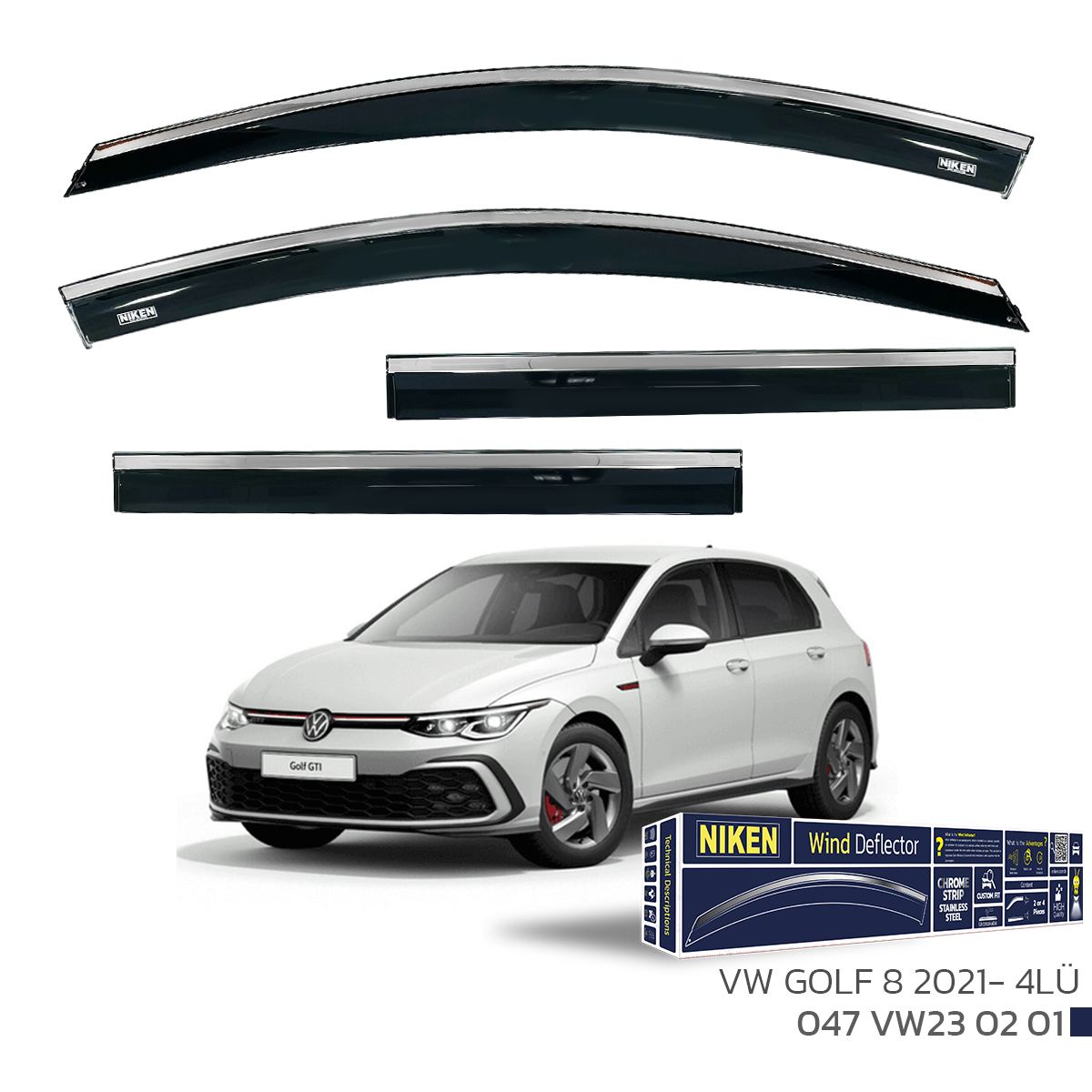 VW GOLF 8 2021- KROMLU CAM RÜZGARLIĞI 4LÜ