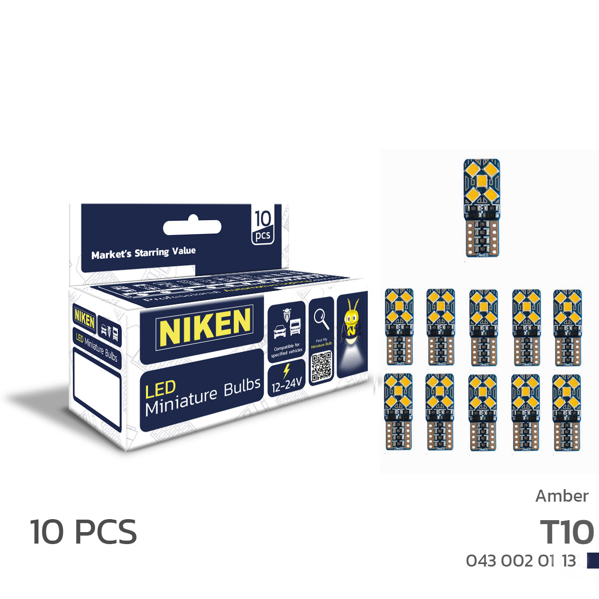 LED AMPUL T10 CANBUS PARK LEDİ 10LEDLİ TURUNCU(10L