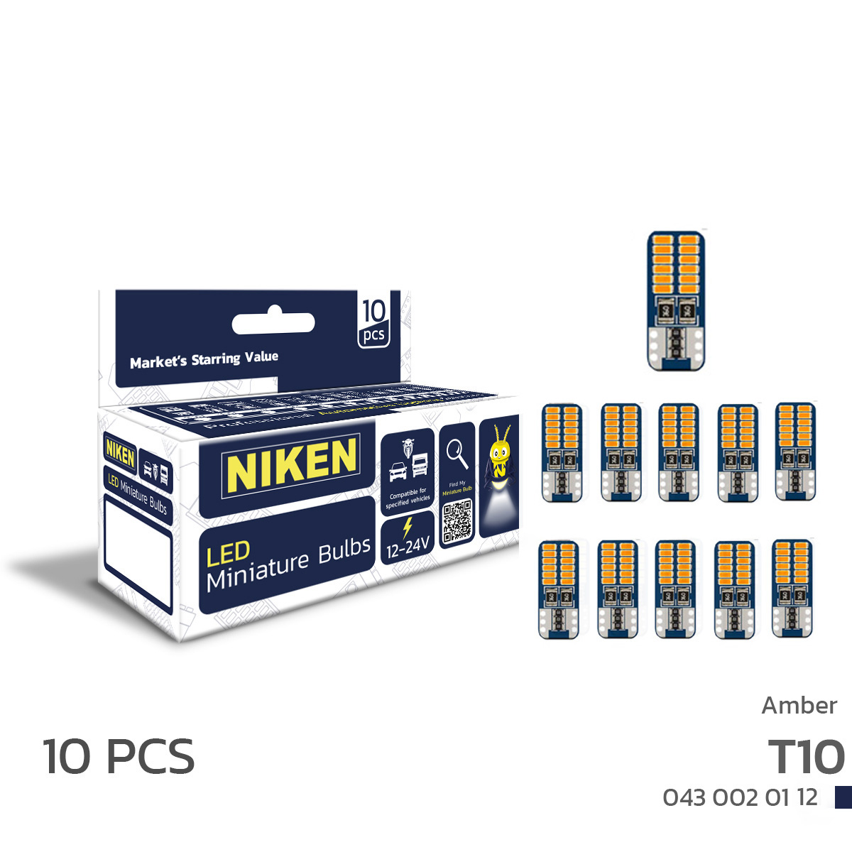 LED AMPUL T10 CANBUS PARK LEDİ 24LEDLİ TURUNC (10L