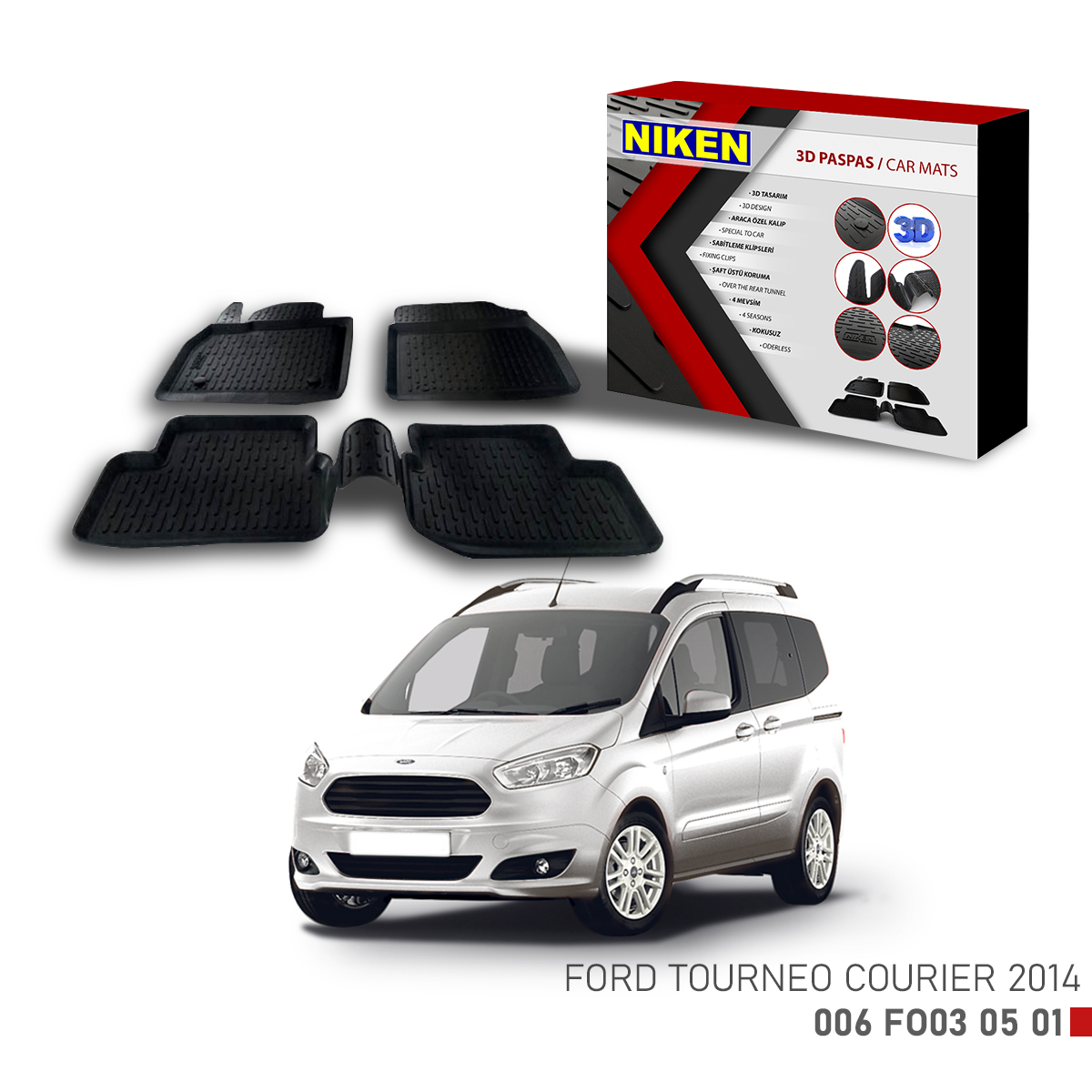 FORD TOURNEO COURIER 2014- 3D CAR MATS
