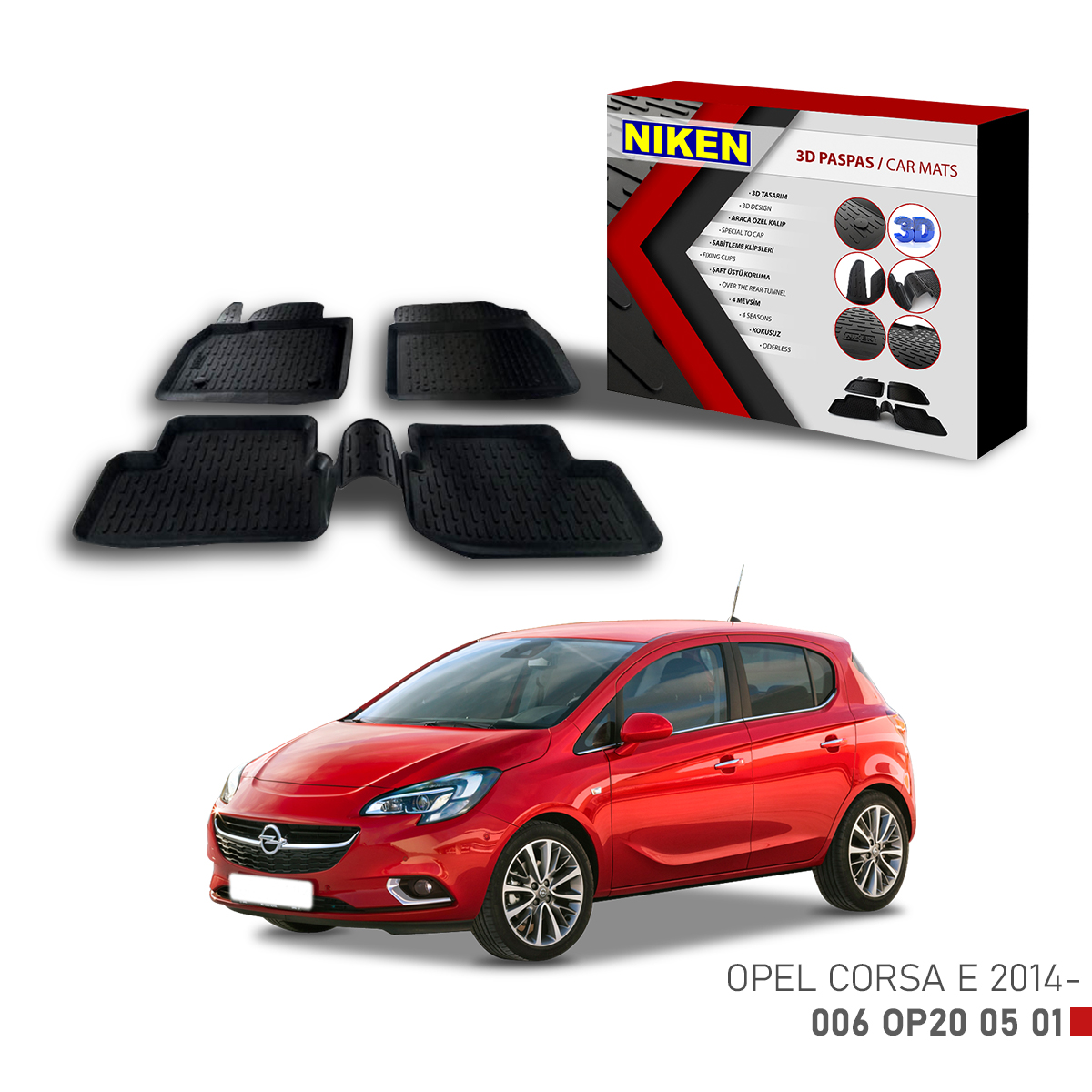 OPEL CORSA E 2014- 3D CAR MATS
