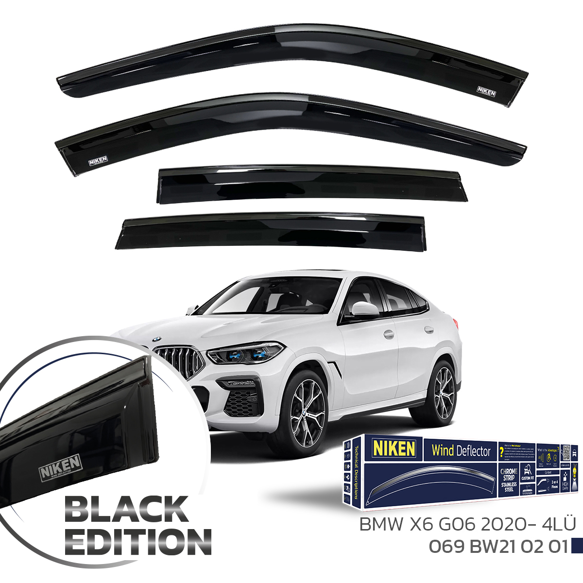BMW X6 G06 2020- BLACK EDITION KROMLU CAM RÜZGA 4L