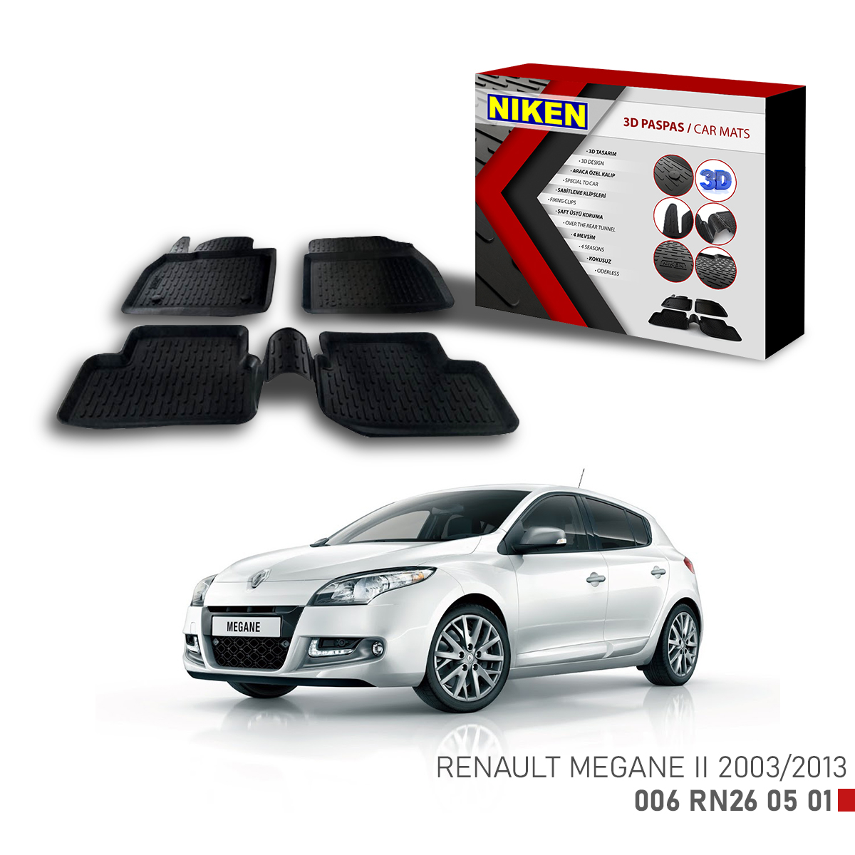 RENAULT MEGANE II2003-2013  3D CAR MATS