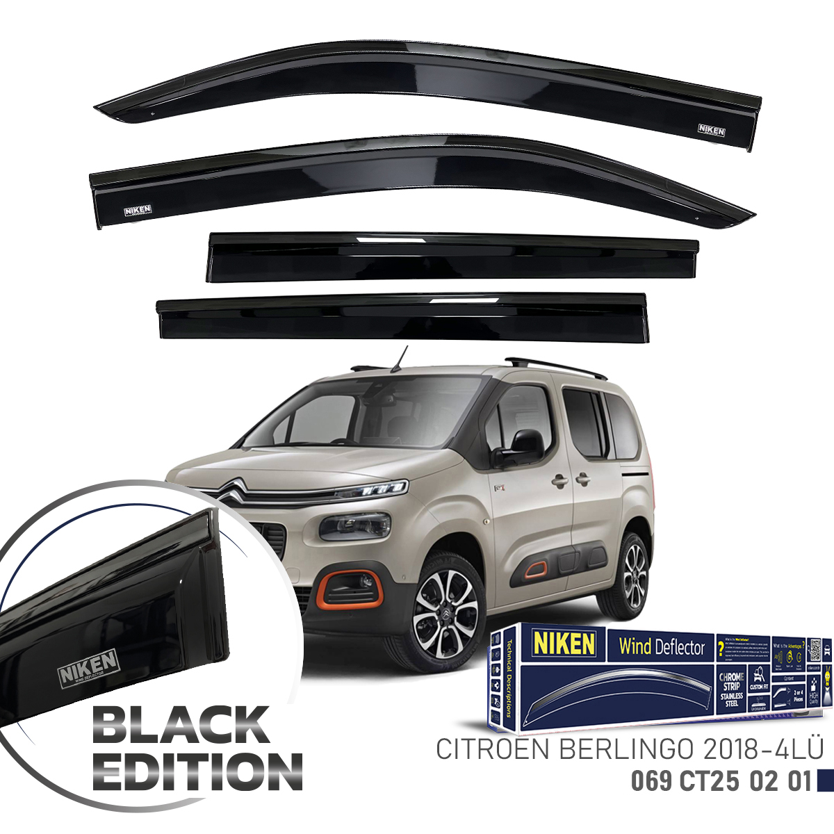 CITROEN BERLINGO 2018-BLACK EDITION KROMLU CAM RÜZ
