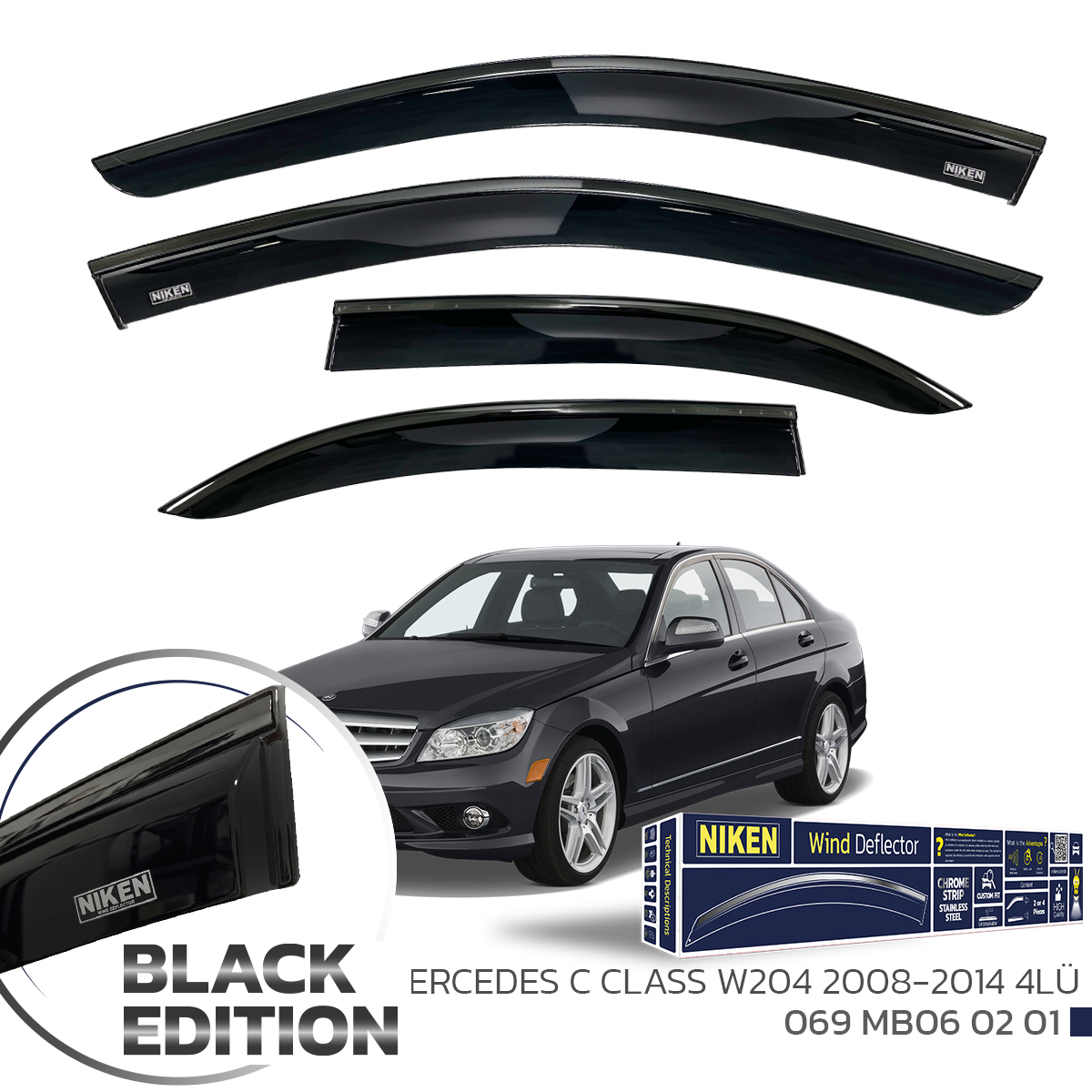 MERCEDES C CLASS W204 2008-2014 BLK EDITI KROM CAM