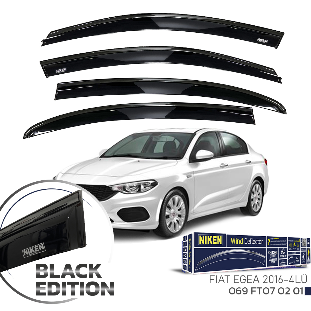 FIAT EGEA 2016-BLACK EDITION KROMLU CAM RÜZGARL 4L