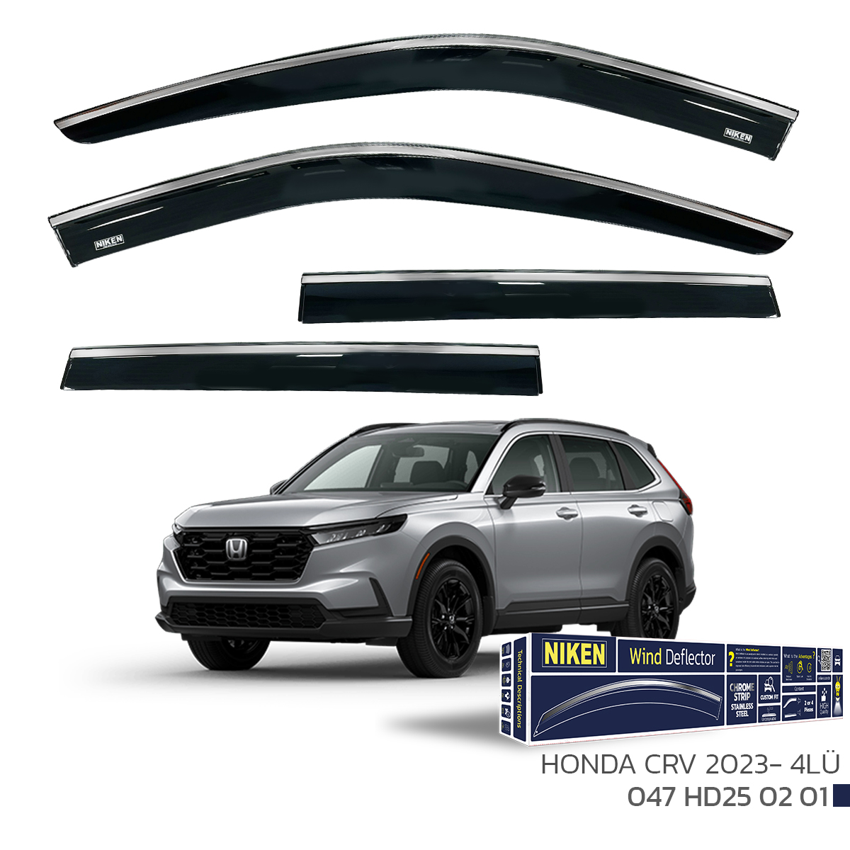 HONDA CRV 2023- KROMLU CAM RÜZGARLIĞI 4LÜ