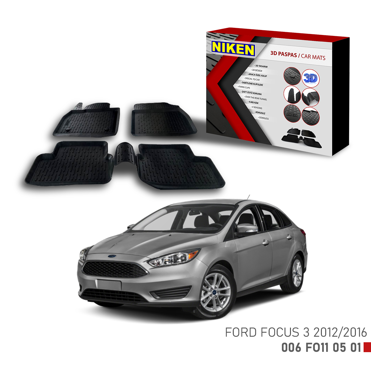 FORD FOCUS 3 2012-2016 3D CAR MATS