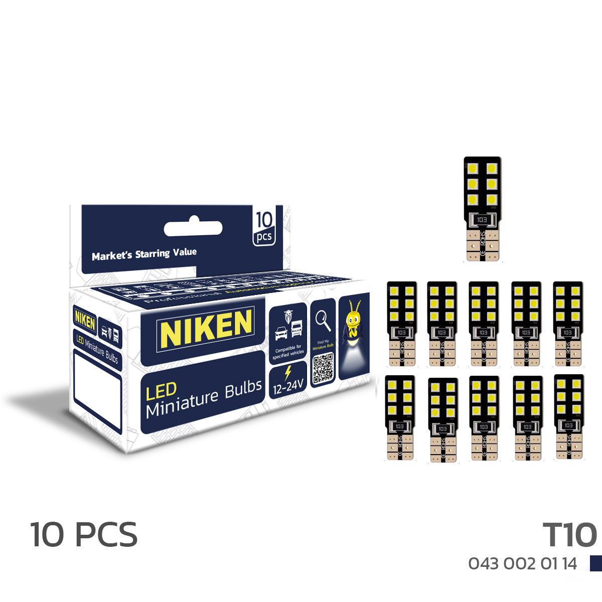 LED AMPUL T10 CANBUS PARK LEDİ 12 LEDLİ (10LU)
