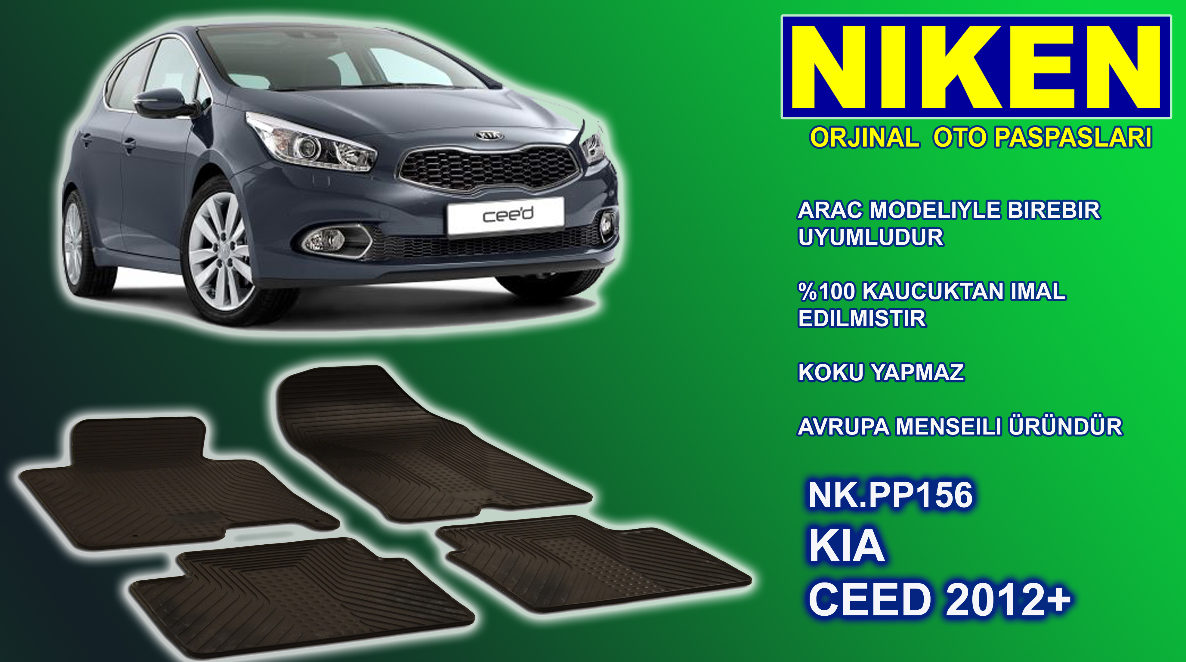 KIA CEED 2012 CAR MATS 4PCS (NK.PP156)