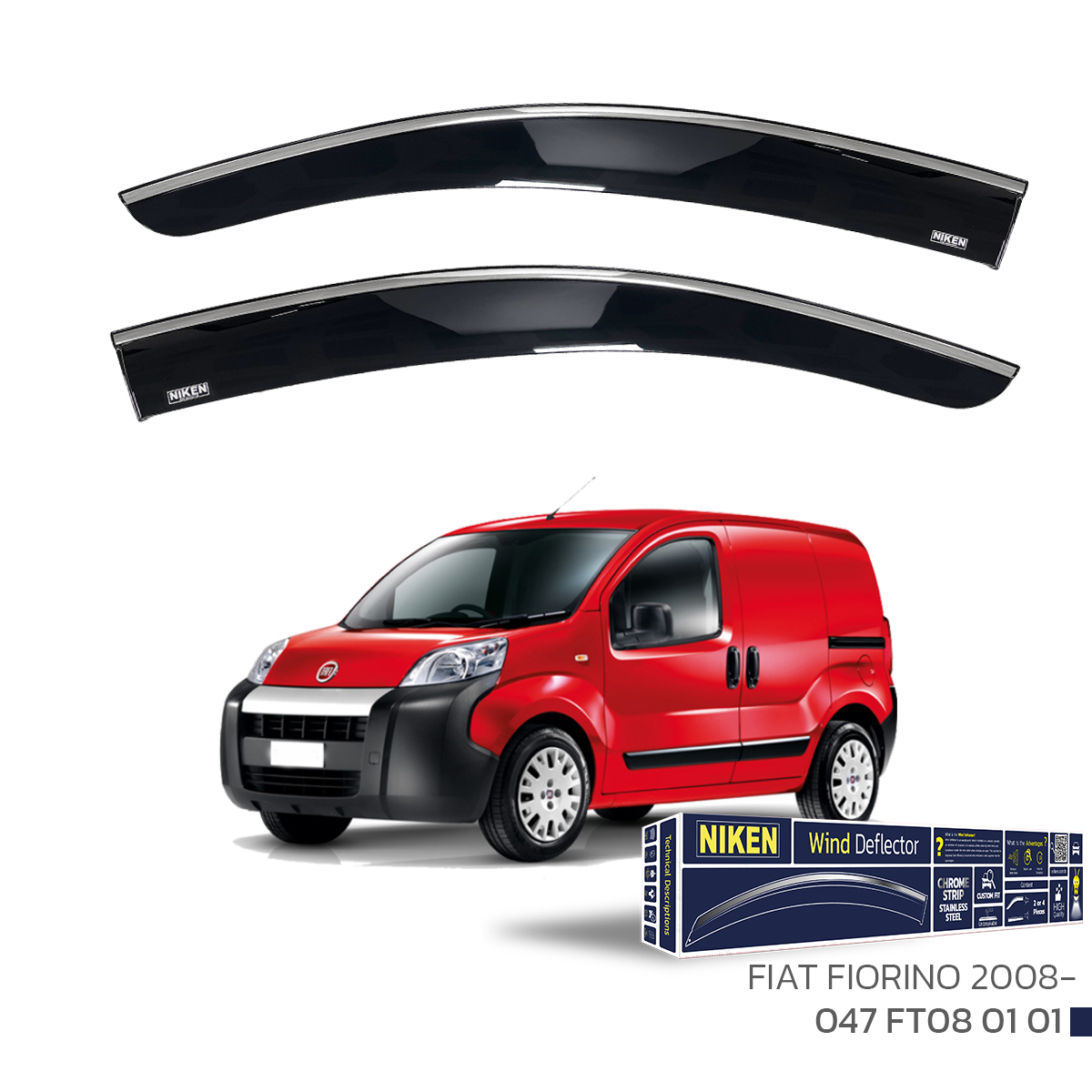 FIAT FIORINO 2008- KROMLU CAM RÜZGARLIĞI 2Lİ