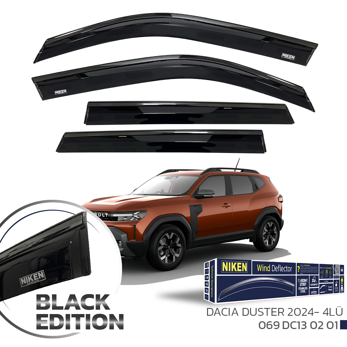 DACIA DUSTER 2024-BLACK EDITION KROMLU CAM RÜZG 4L