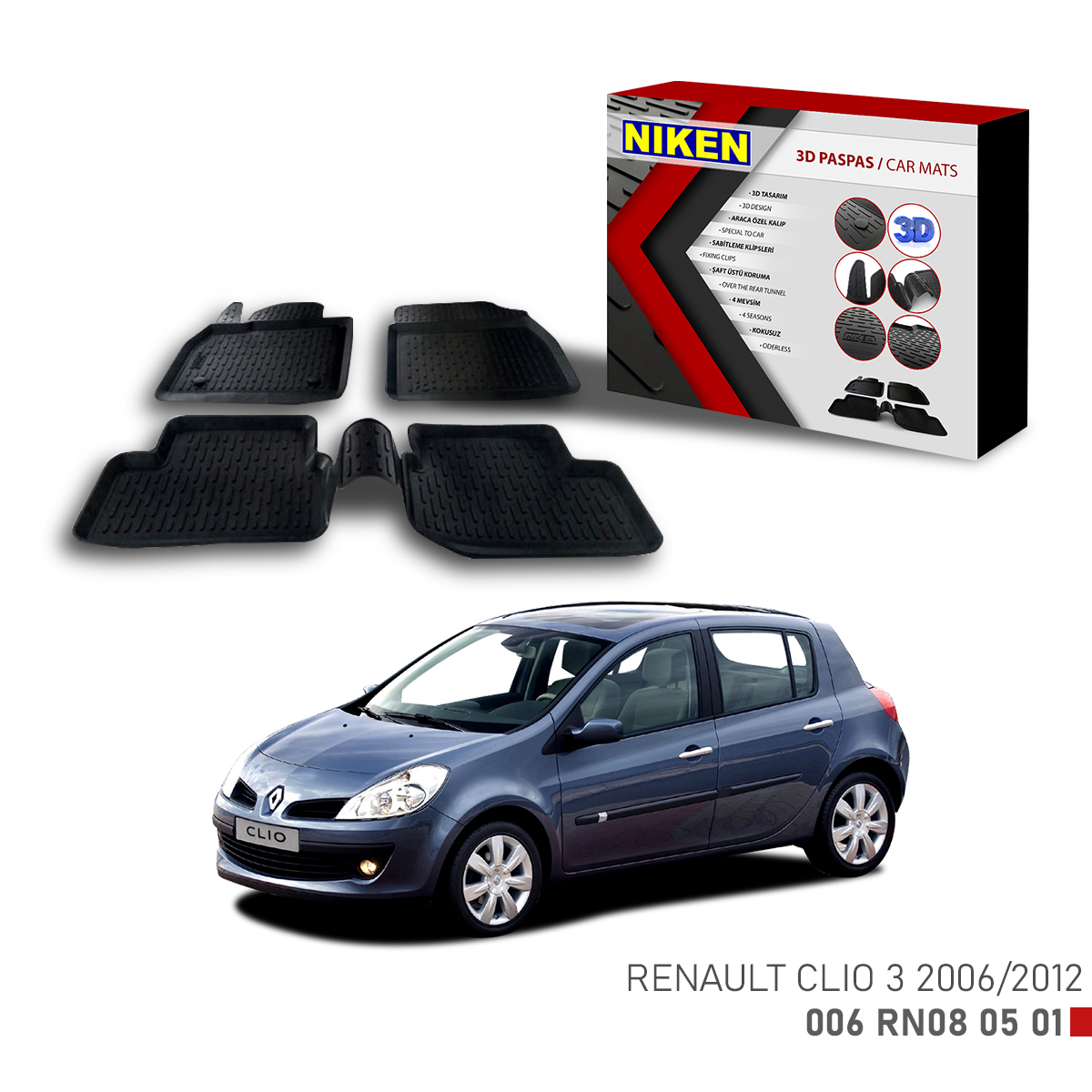 RENAULT CLIO 3 2006-2012 3D PASPAS