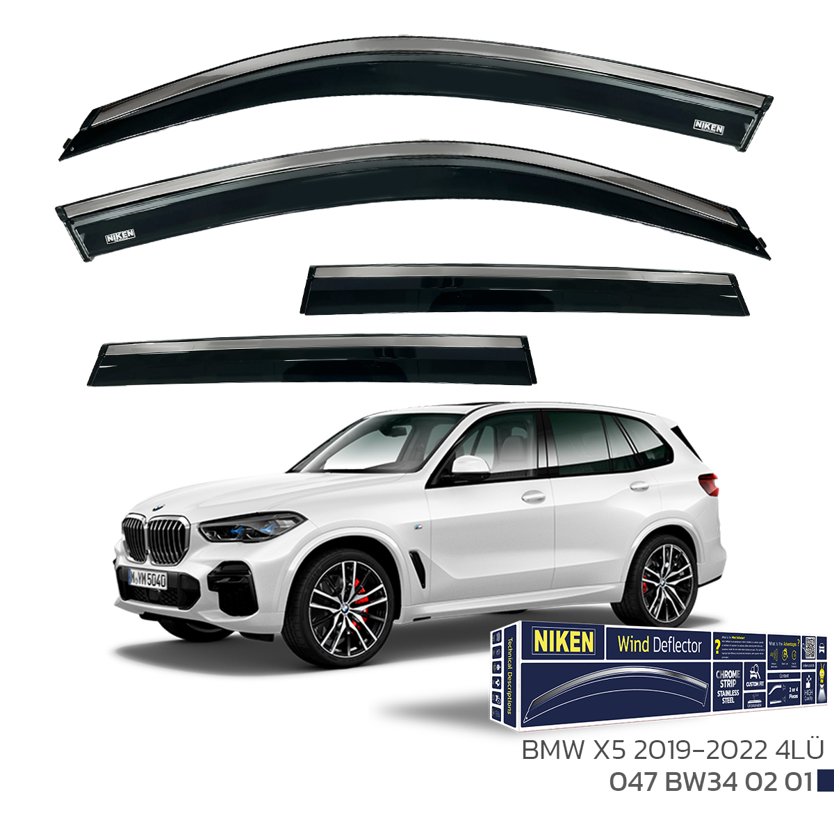 BMW X5 2019- KROMLU CAM RÜZGARLIĞI 4LÜ