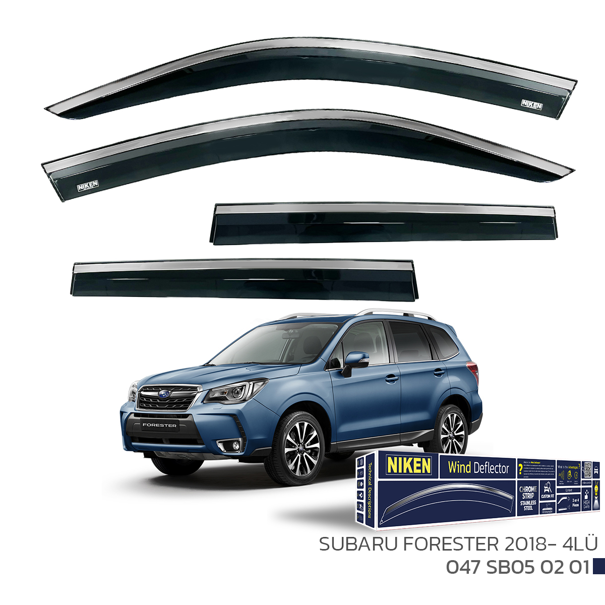 SUBARU FORESTER 2018- KROMLU CAM RÜZGARLIĞI 4LÜ