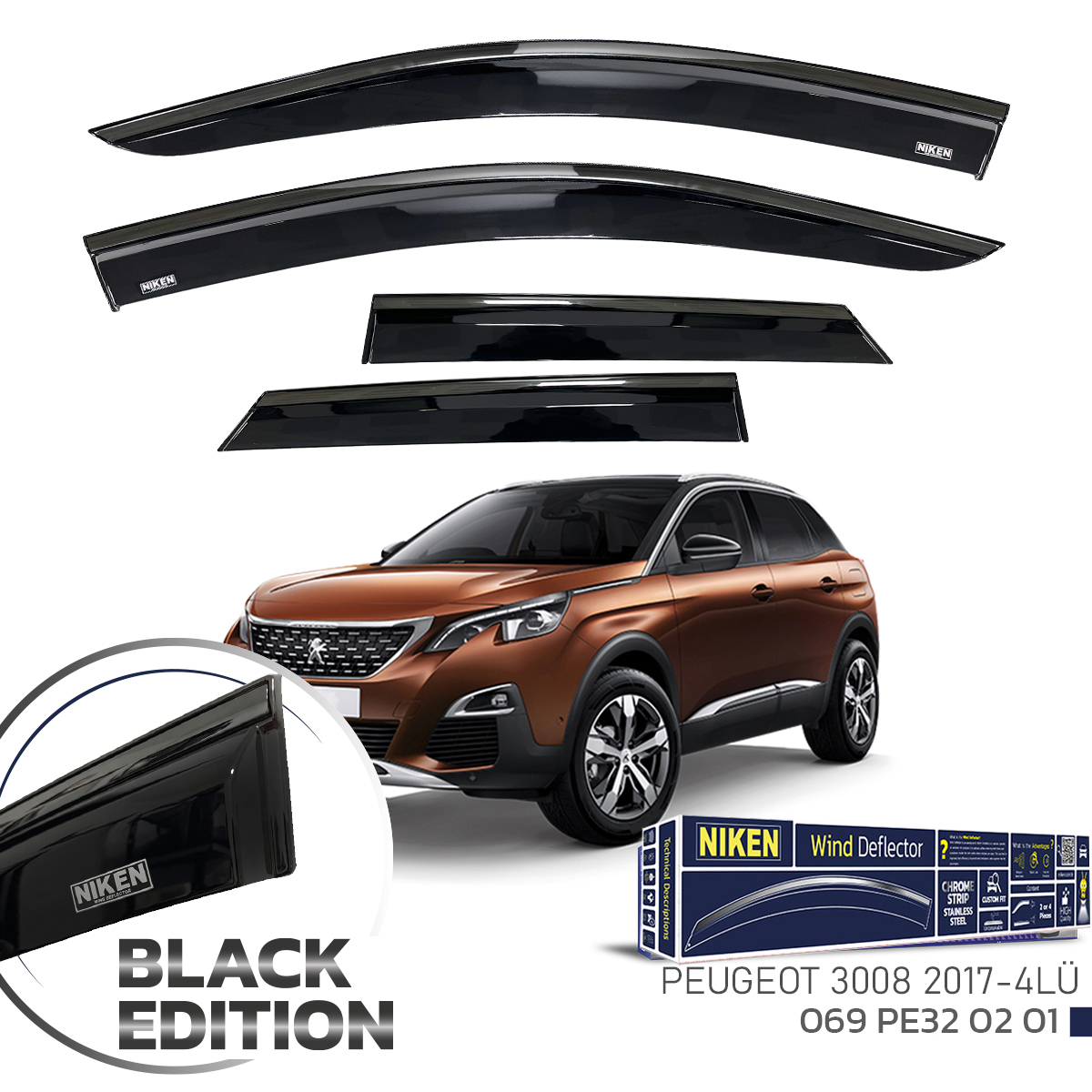 PEUGEOT 3008 2017-BLACK EDITION KROMLU CAM RÜZG 4L