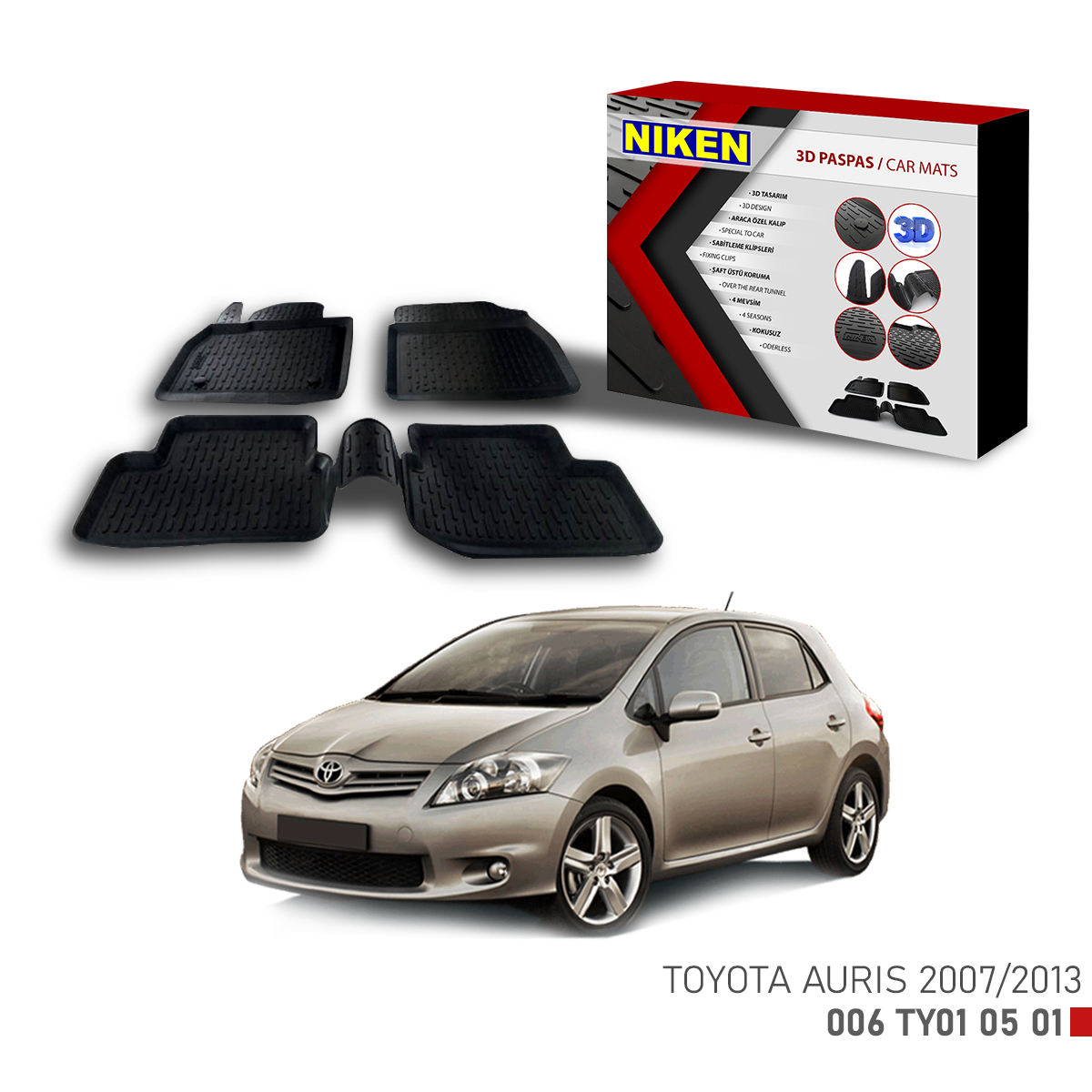 TOYOTA  AURIS 2007-2013 3D CAR MATS