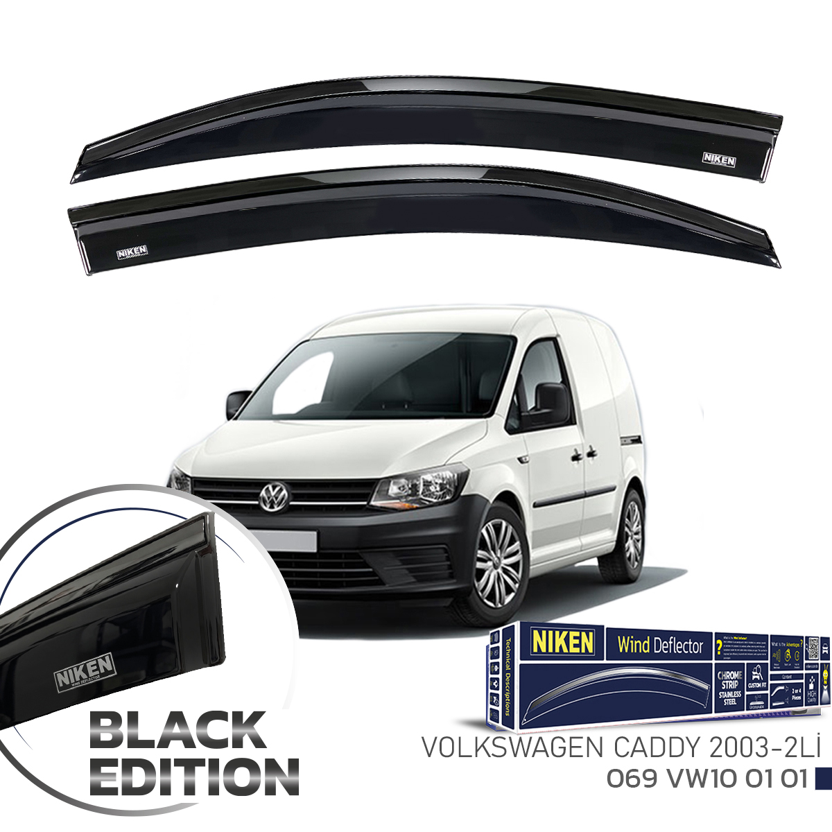 VW CADDY 2003-BLACK EDITION KROMLU CAM RÜZGARLI 2L
